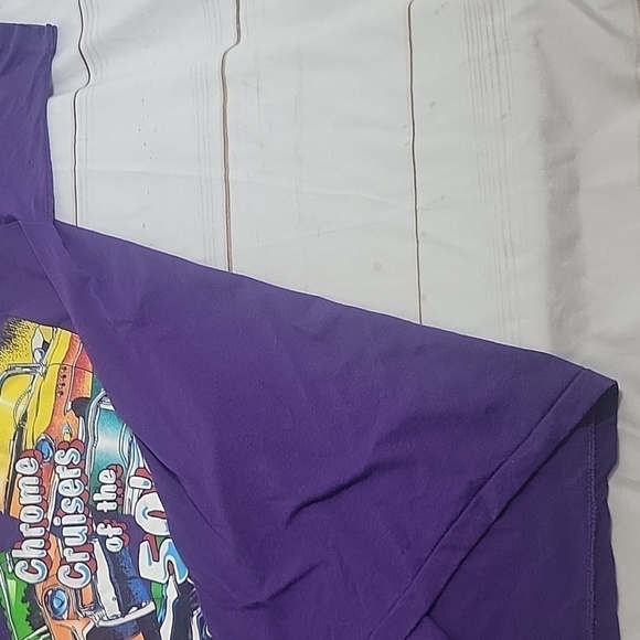 Sun Sportswear Vintage Single Stitch Chrome Cruisers of the 50s Purple Tee - Picture 5 of 11